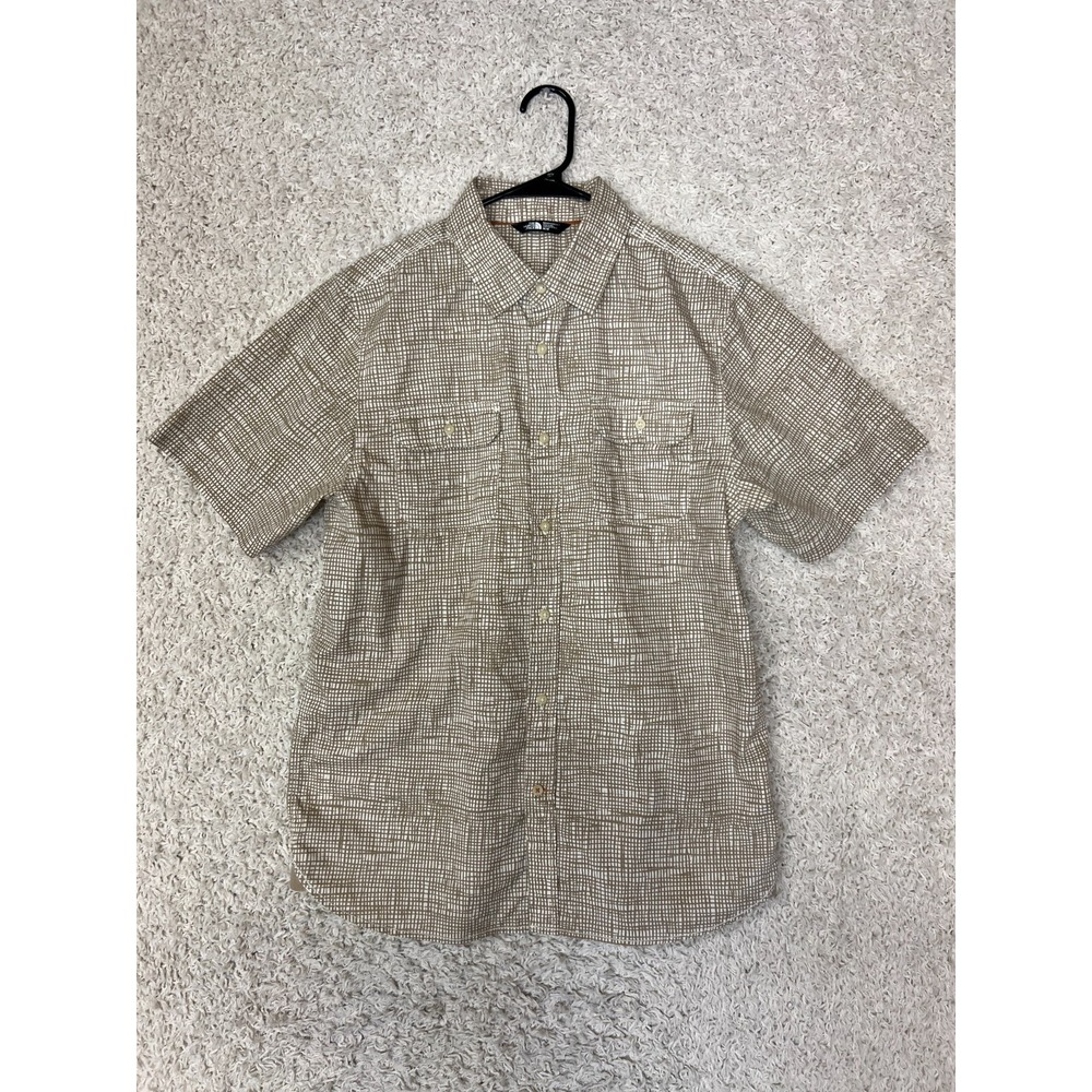 The North Face Button Down Shirt Mens Medium Natural Safari Casual Basic Outdoor